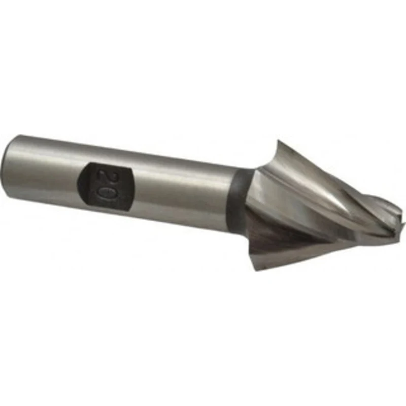 Made in USA 20 per Side 1/4 Small End Diam 1 LOC 4-Flute High Speed Steel Tapered Square End Mill Uncoated, 1/2 Shank...